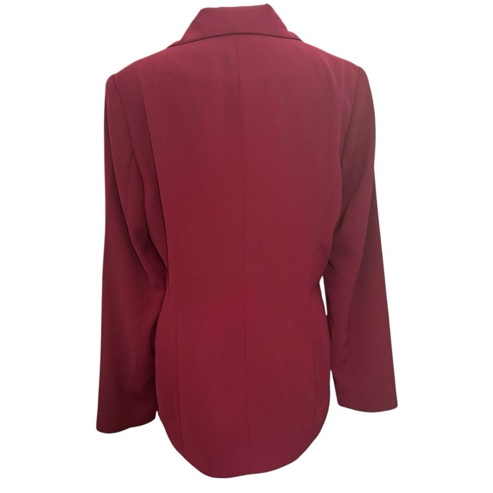 Apostrophe Blazer Size Medium Polyester Burgundy … - image 2